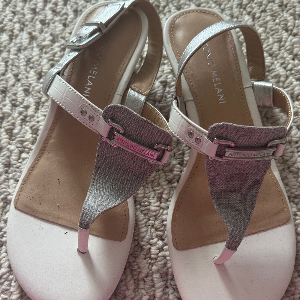 ANTONIO MELANI White and Silver Sandals